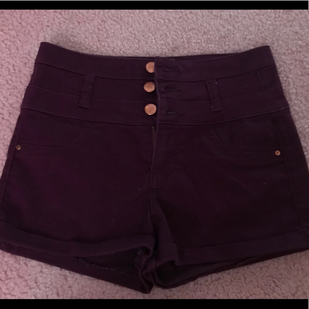 Maroon jean shorts